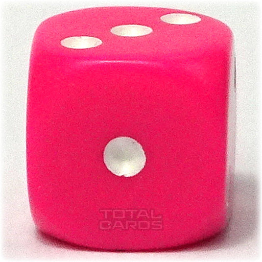 Chessex - Opaque 12mm D6- Pink w/White