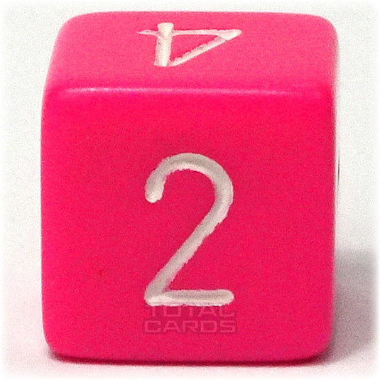 Chessex - Opaque 16mm D6 - Pink w/White