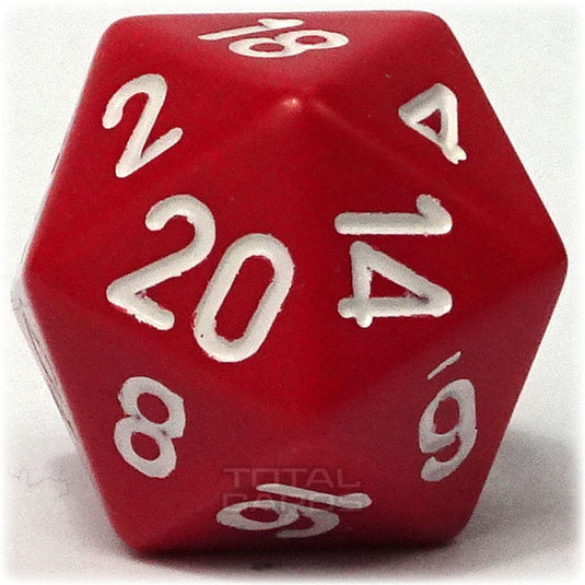 Chessex - Opaque 16mm D20 - Red w/White