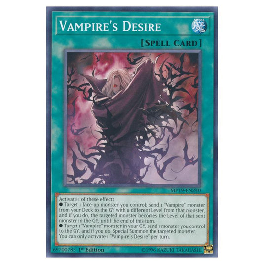 Yu-Gi-Oh! - 2019 Gold Sarcophagus Tin Mega Pack - Vampire's Desire (Common) MP19-EN240