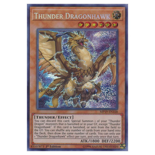 Yu-Gi-Oh! - 2019 Gold Sarcophagus Tin Mega Pack - Thunder Dragonhawk (Prismatic Secret Rare) MP19-EN168