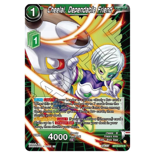 Dragon Ball Super - Fighter's Ambition - Cheelai, Dependable Friend - BT19-073