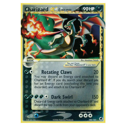 Pokemon - EX Dragon Frontiers - Charizard ☆ Gold Star δ Delta Species - 100