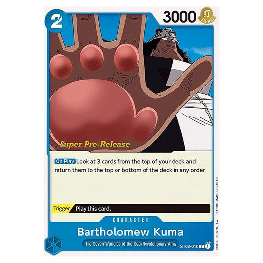 One Piece - ST-03: Starter Deck - The Seven Warlords of the Sea - Super Pre-Release - Bartholomew Kuma - ST03-010p