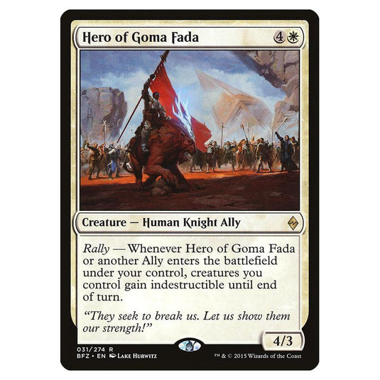 Magic The Gathering - Battle For Zendikar - Hero Of Goma Fada - 31/274 (Foil)