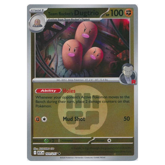 Pokemon - Mega Evolution - Ascended Heroes - Energy Reverse Holo - Team Rocket's Dugtrio - 101/217