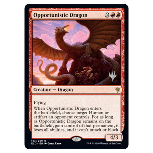 Magic The Gathering - Throne of Eldraine Promos - Opportunistic Dragon - 133/269
