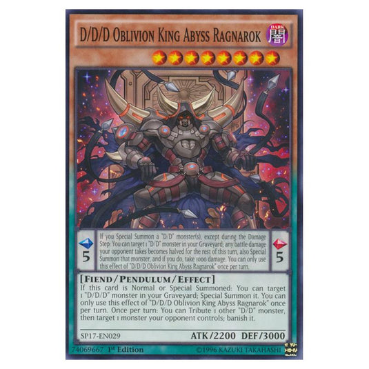 Yu-Gi-Oh! - Star Pack Battle Royal - D/D/D Oblivion King Abyss Ragnarok (Common) SP17-EN029