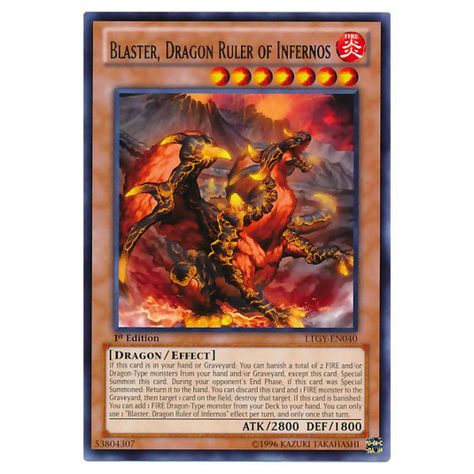Yu-Gi-Oh! - Lord of the Tachyon Galaxy - Blaster, Dragon Ruler of Infernos (Rare) LTGY-EN040