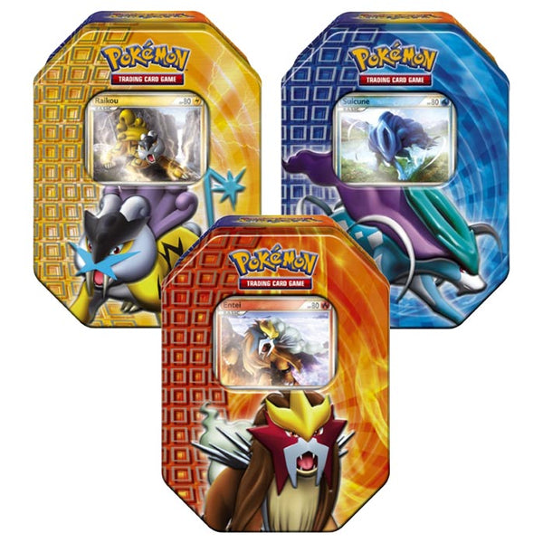 Pokemon - 2010 Fall Tins - Entei + Raikou + Suicune Pokemon - 2010 Fall Tins - Entei + Raikou + Suicune