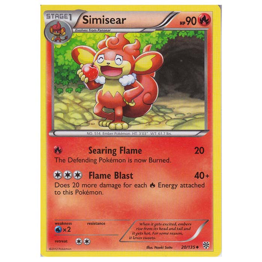 Pokemon - Black & White - Plasma Storm - Simisear - 020/135