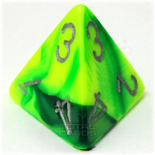 Chessex - Gemini 16mm D4 - Green-Yellow w/Silver