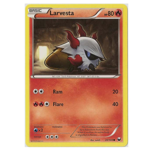 Pokemon - Black & White - Dark Explorers - Larvesta - 20/108