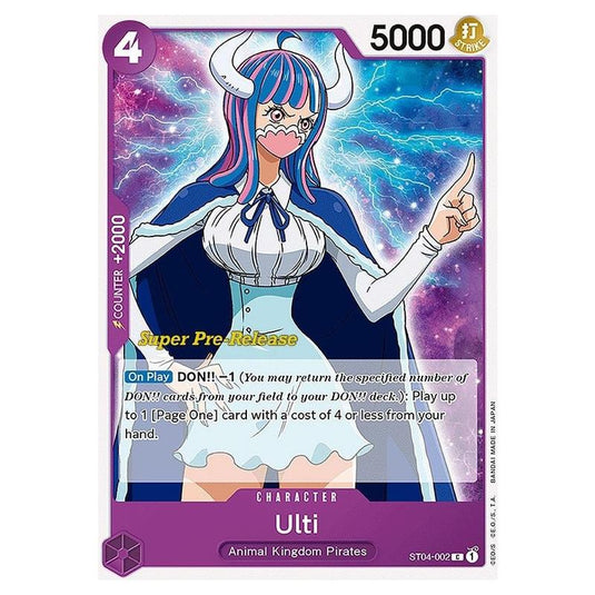 One Piece - ST-04: Starter Deck - Animal Kingdom Pirates - Super Pre-Release - Ulti - ST04-002p