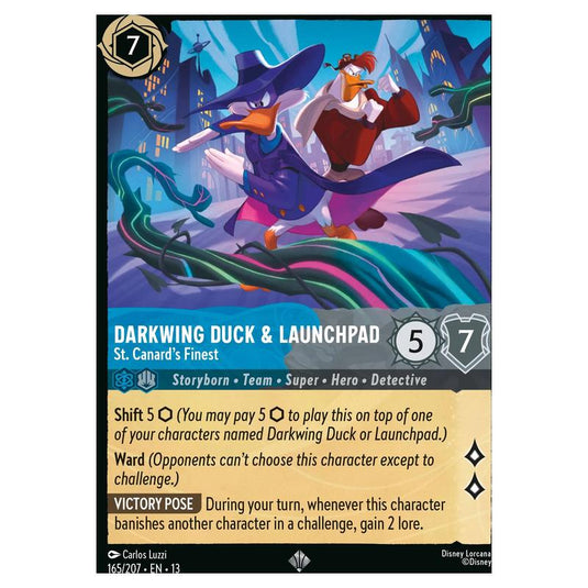 Lorcana - Attack of the Vine! - Darkwing Duck & Launchpad - St. Canard's Finest (Super Rare) - 165/207