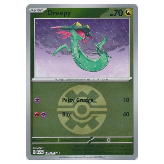 Pokemon - Mega Evolution - Ascended Heroes - Ball & Rocket Reverse Holo - Dreepy - 158/217