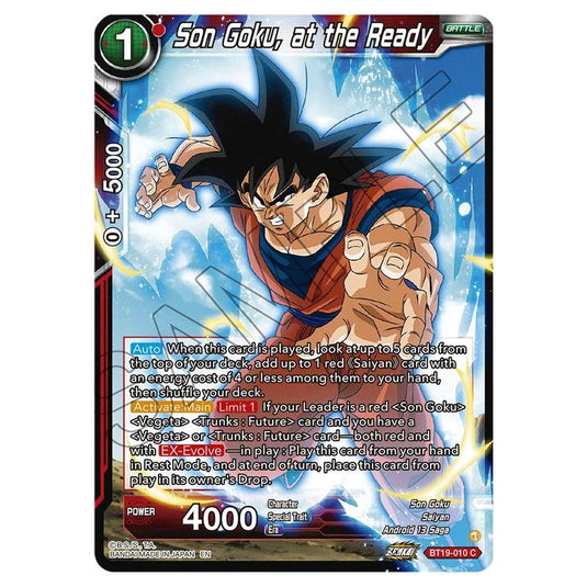 Dragon Ball Super - Fighter's Ambition - Son Goku, at the Ready - BT19-010