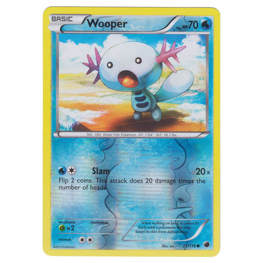 Pokemon - Black & White - Plasma Freeze - (Reverse Holo) Wooper - 21/116