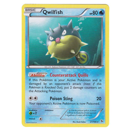 Pokemon - XY - Flashfire - Qwilfish - 21/106