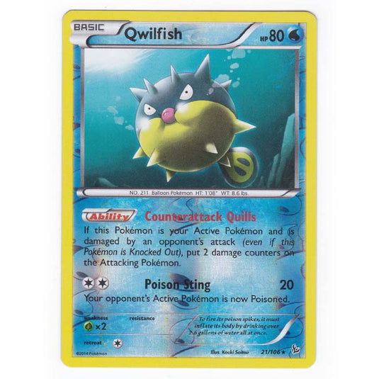 Pokemon - XY - Flashfire - (Reverse Holo)Qwilfish - 21/106