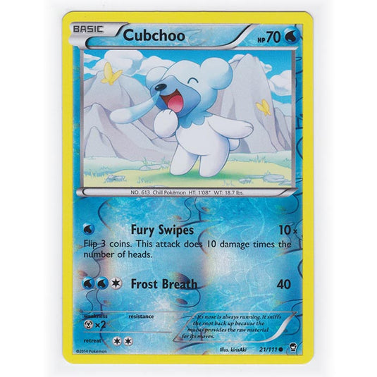 Pokemon - XY Furious Fists - (Reverse Holo) - Cubchoo - 21/111