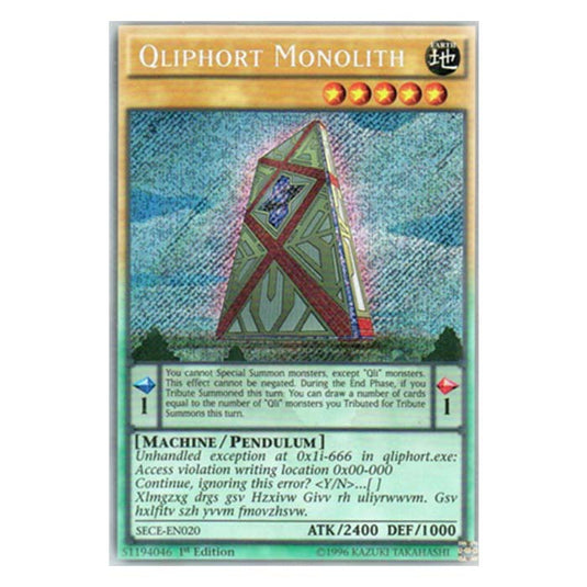 Yu-Gi-Oh! - Secrets of Eternity - Qliphort Monolith - 20/99