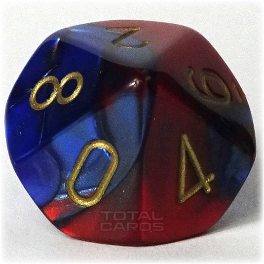 Chessex - Gemini 16mm D10 - Blue-Red w/Gold