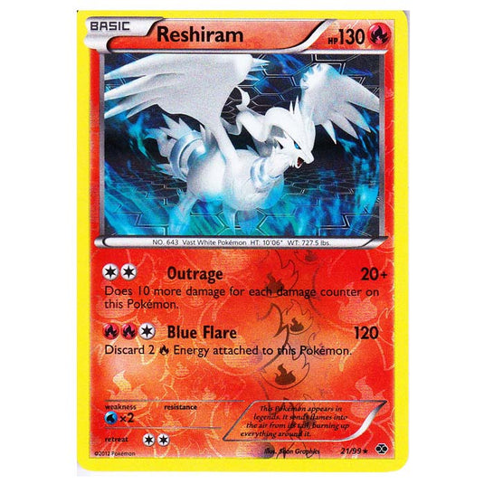 Pokemon - Black & White - Next Destinies - (Reverse Holo) Reshiram 21/99