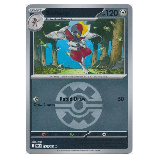 Pokemon - Mega Evolution - Ascended Heroes - Ball & Rocket Reverse Holo - Bisharp - 147/217