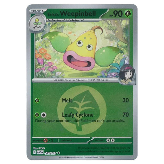 Pokemon - Mega Evolution - Ascended Heroes - Energy Reverse Holo - Erika's Weepinbell - 005/217