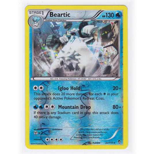 Pokemon - XY Furious Fists - (Reverse Holo) - Beartic - 22/111