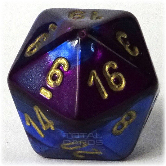 Chessex - Gemini 16mm D20 - Blue-Purple-Gold