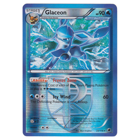 Pokemon - Black & White - Plasma Freeze - (Reverse Holo) Glaceon - 23/116