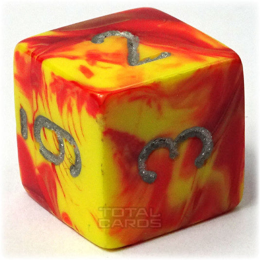 Chessex - Gemini 16mm D6 - Red-Yellow w/Silver