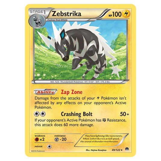 Pokemon - XY - Breakpoint - Zebstrika - 49/122 (Reverse Holo)