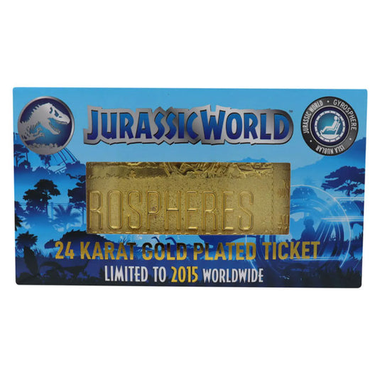 Jurassic World - 24k Gold Plated - Gyrosphere Collectible Ticket