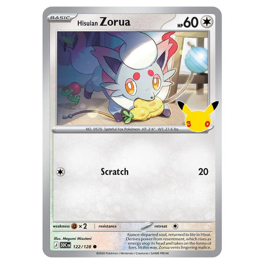 Pokemon - 30th Celebration - Hisuian Zorua - 122/128