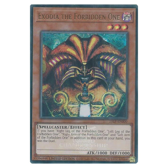 Exodia the Forbidden One 25LP-EN000a card from the Yu-Gi-Oh! set World Championship 2025 - Limited Pack
