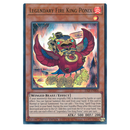 Legendary Fire King Ponix 25LP-EN004a card from the Yu-Gi-Oh! set World Championship 2025 - Limited Pack