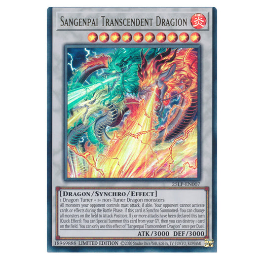 Sangenpai Transcendent Dragion 25LP-EN007a card from the Yu-Gi-Oh! set World Championship 2025 - Limited Pack