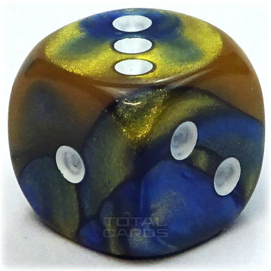 Chessex - Gemini 12mm D6 - Blue-Gold w/White