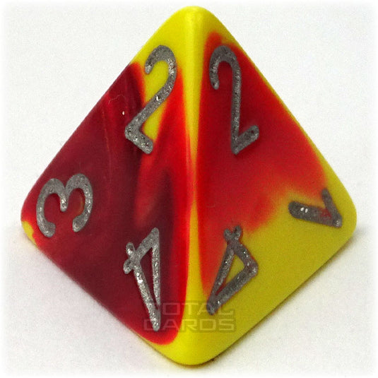 Chessex - Gemini 16mm D4 - Red-Yellow w/Silver