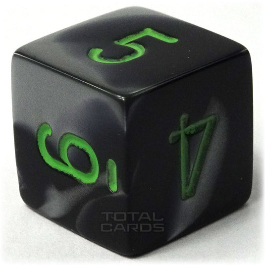 Chessex - Gemini 16mm D6 - Black-Grey w/Green