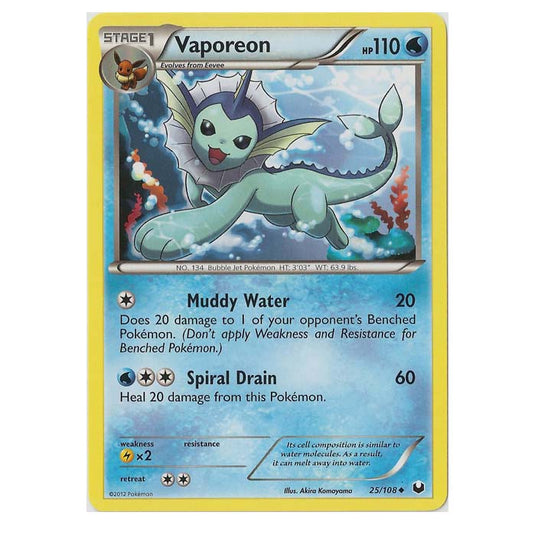 Pokemon - Black & White - Dark Explorers - Vaporeon - 25/108