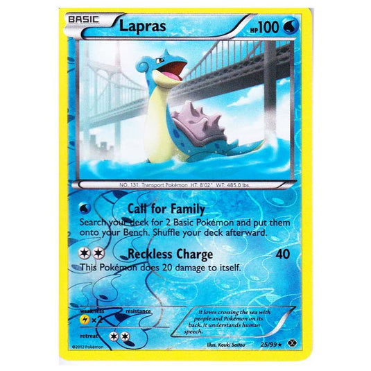 Pokemon - Black & White - Next Destinies - (Reverse Holo) Lapras 25/99