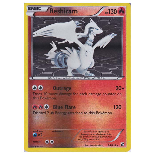 Pokemon - Black & White - (Reverse Holo) Reshiram 26/114