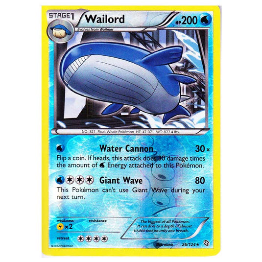 Pokemon - Black & White - Dragons Exalted - (Reverse Holo) Wailord - 26/124