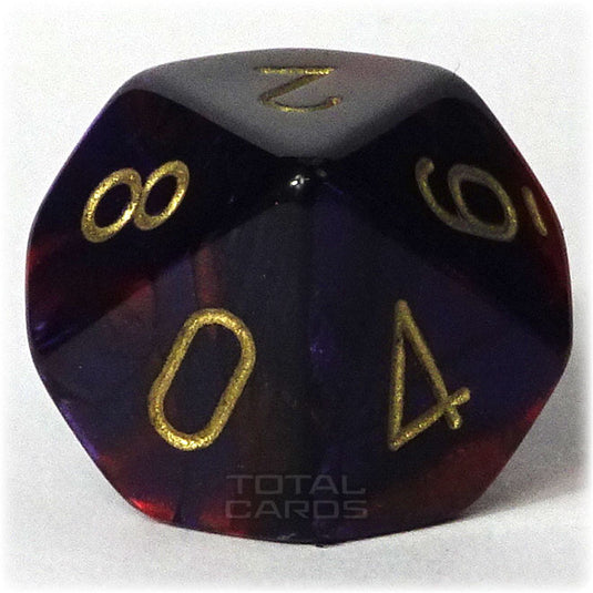 Chessex - Gemini 16mm D10 - Purple-Red w/Gold