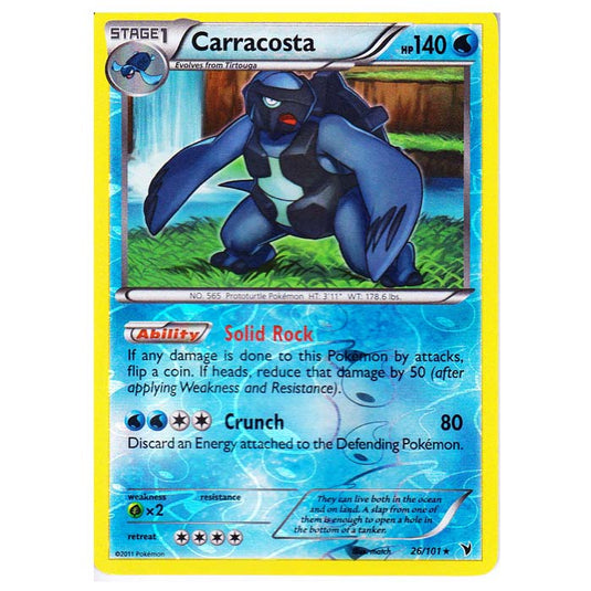 Pokemon - Black & White - Noble Victories - (Reverse Holo) - Carracosta 26/101