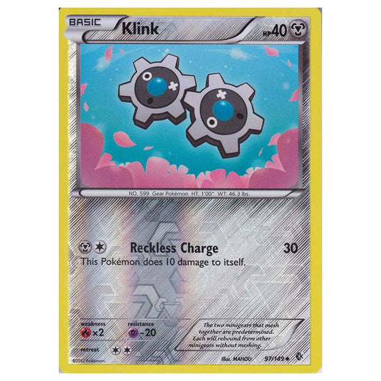 Pokemon - Black & White - Boundaries Crossed (Reverse Holo) - Klink 97/149